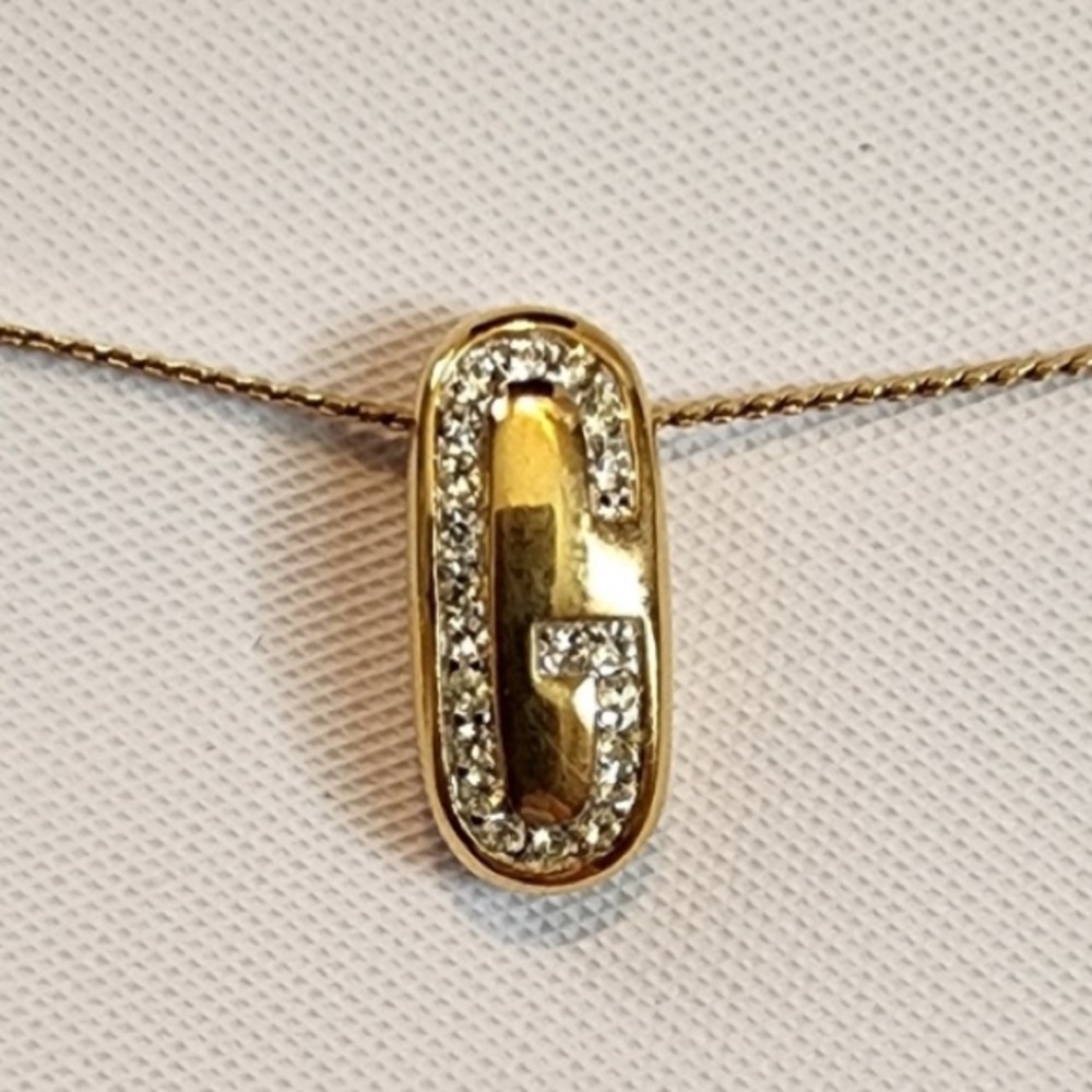 Givenchy Gold Plated Initial Pendant Necklace - image 1